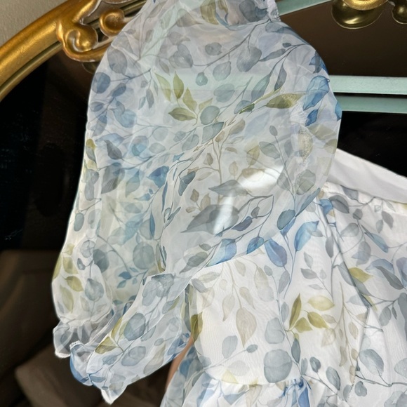 Women’s floral print square neck puff sleeve baby doll dress size medium NWOT - Picture 5 of 8